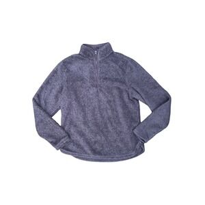 H&M Women's Sherpa Fleece Pullover XS | Purple Gray Half Zip Gorpcore Cozy